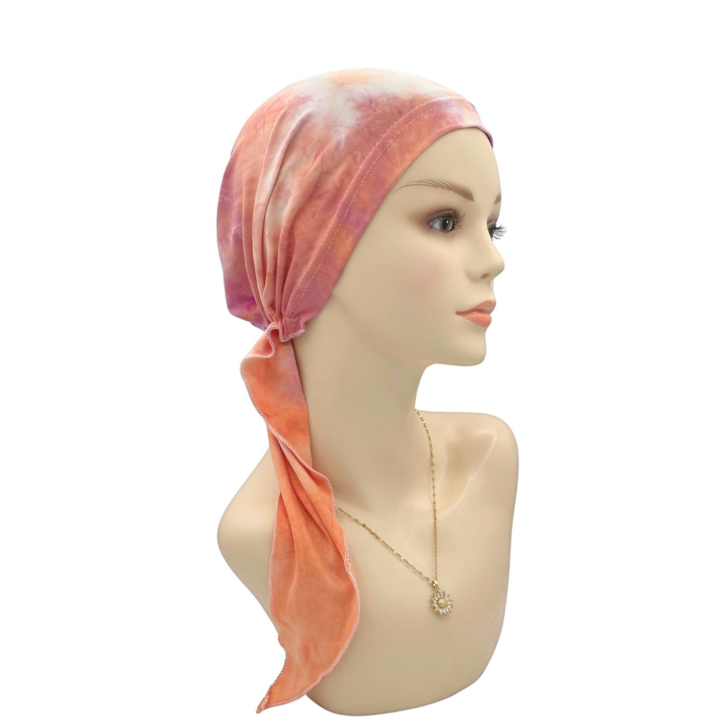 orange chemo head scarf