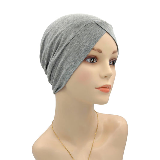 Gray Slip on chemo headwear