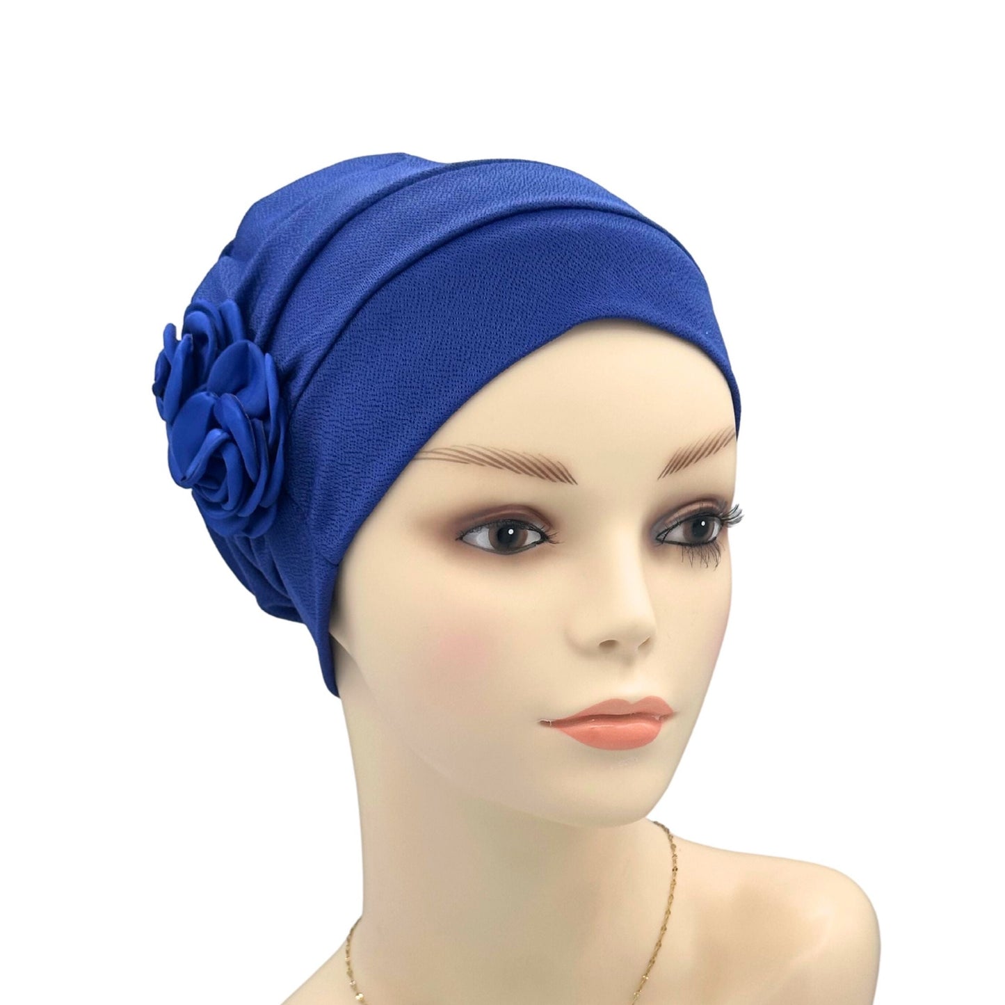 Twin Flower Chemo Hat blue