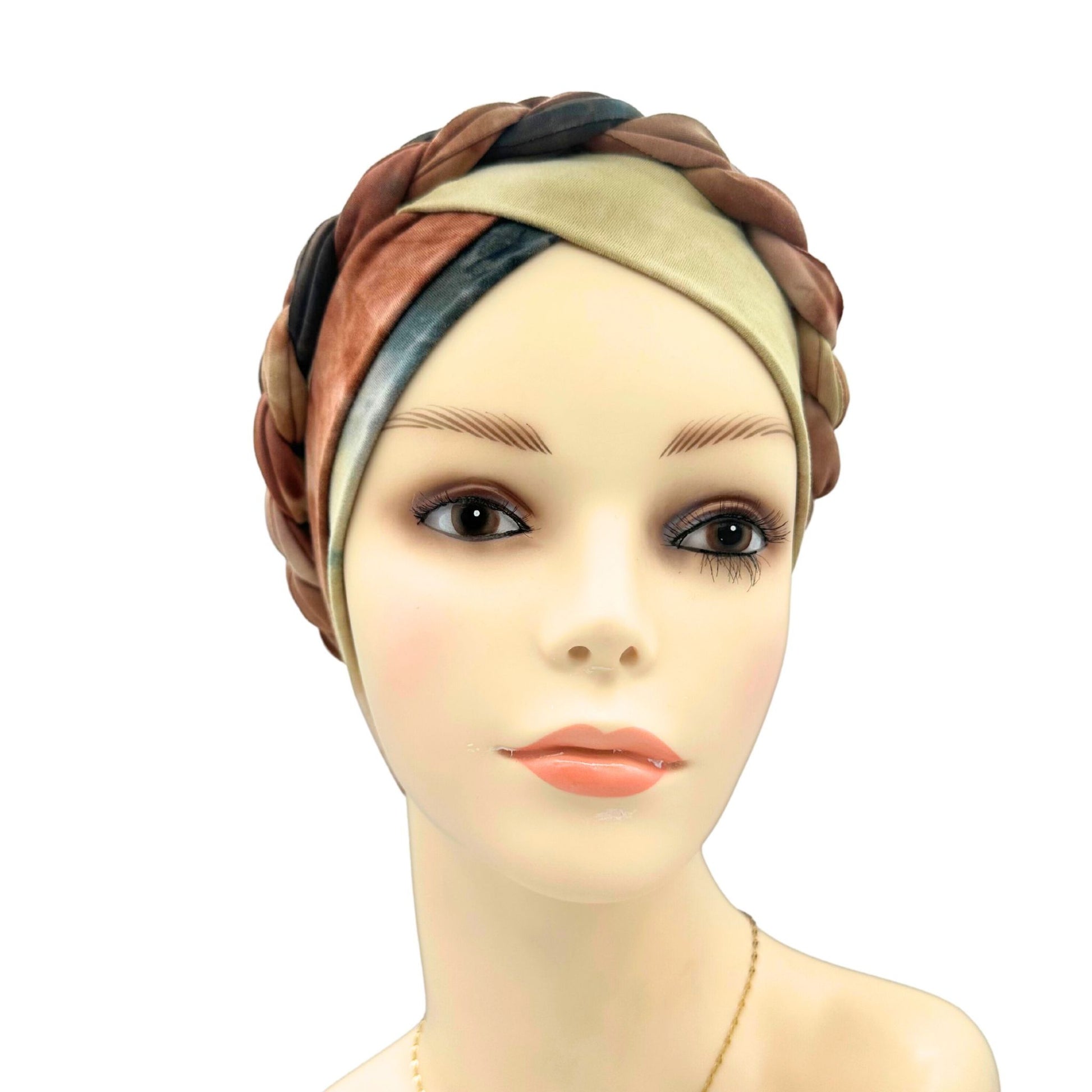 brown turban for bald head women