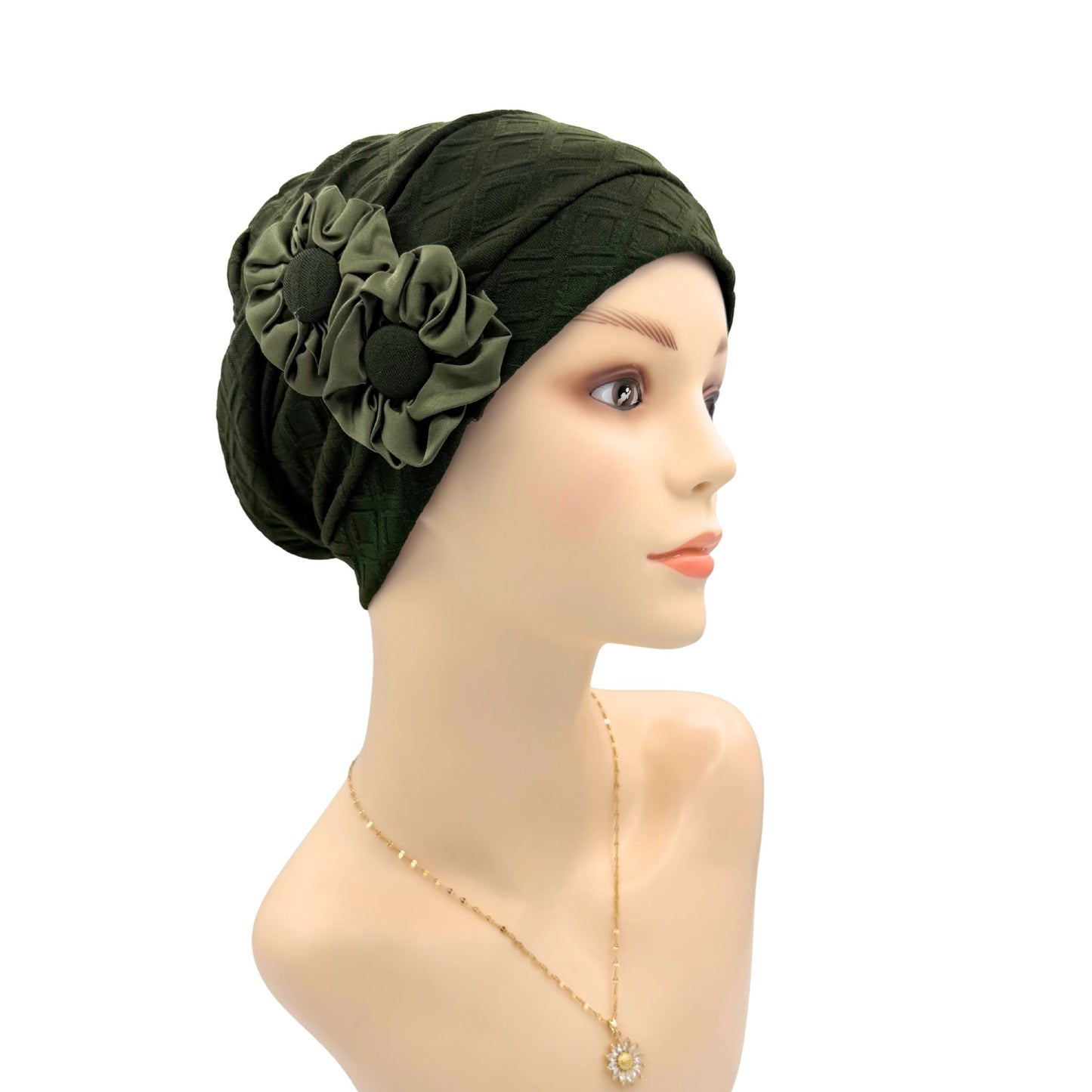 Dark Green Women Fashion hats 
