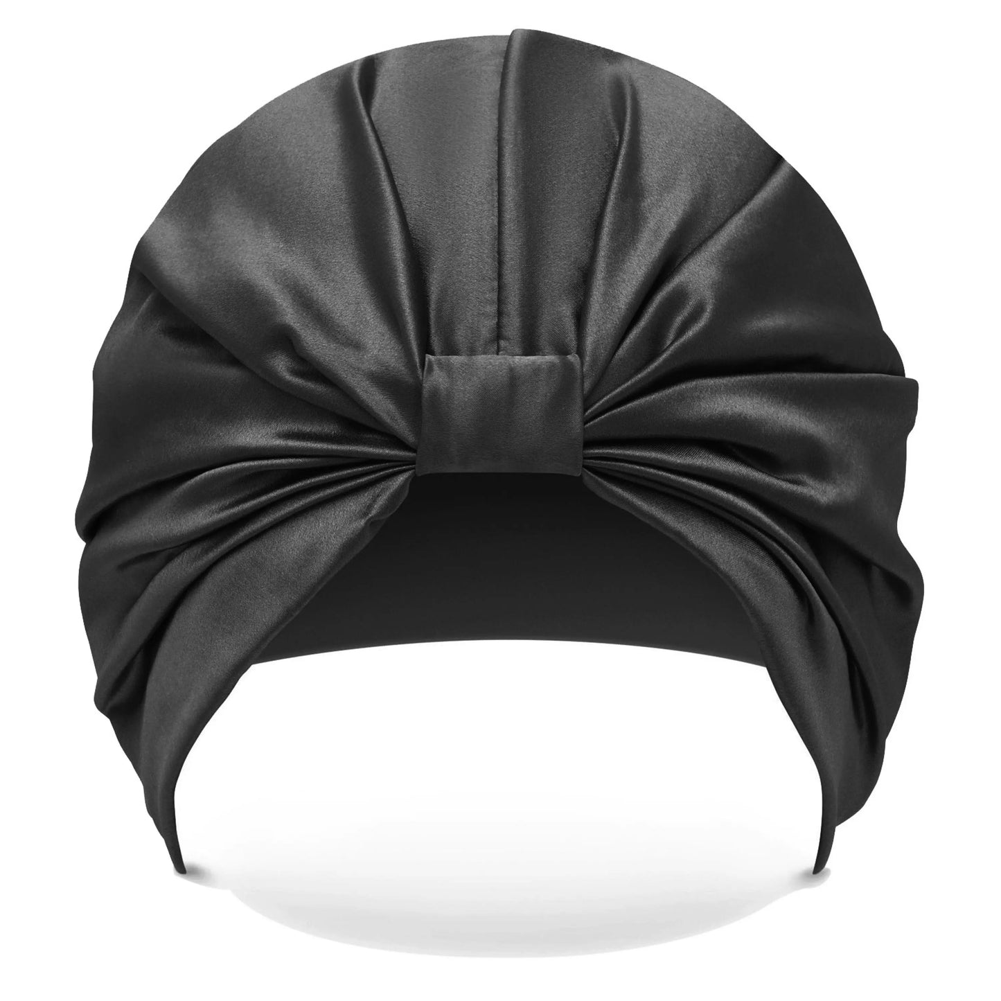 Black silk hat with a bow on a white background