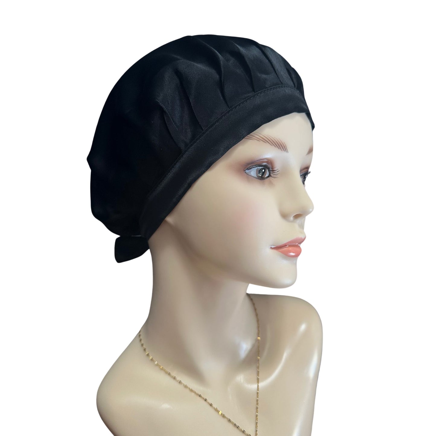 Black mulberry silk turban