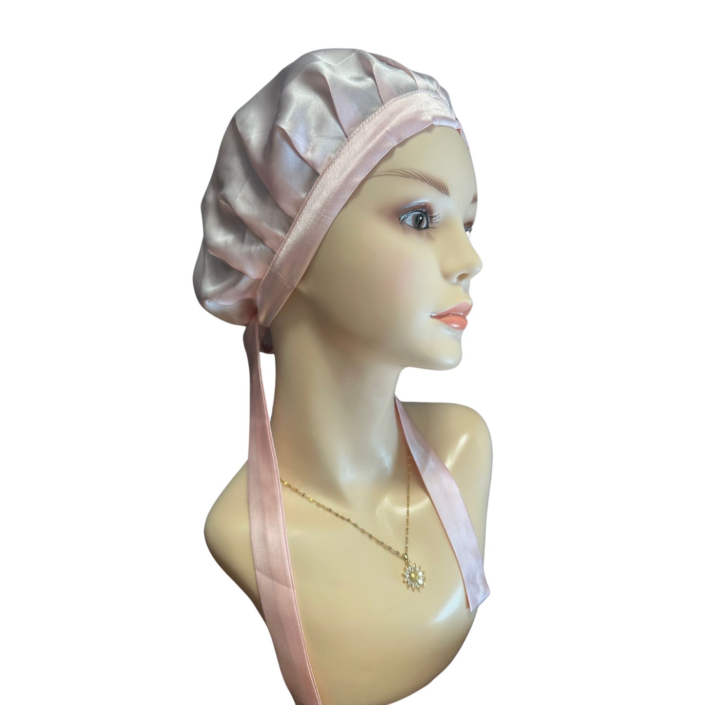 Light pink silk bonnet