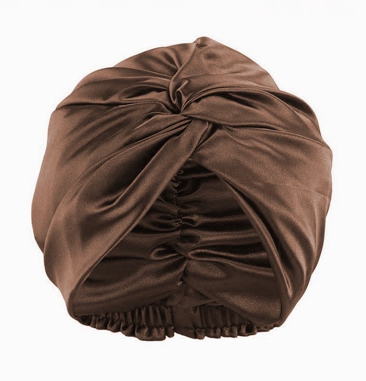 brown silk bonnet